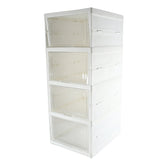 Stackable Multifunctional Storage, for Clothes Foldable Drawer Shelf Basket Utility Cart Rack Storage Organizer Cart for Kitchen, Pantry Closet, Bedroom, Bathroom, Laundry (4 Layer / 1 Pc)