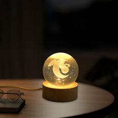 3D Crystal Ball lamps With Base (1 Pc / Mix Design)