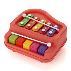 2 in 1 Baby Piano Xylophone Toy for Toddlers, 5 Multicolored Key Keyboard Xylophone Piano, Preschool Educational Musical Learning Instruments Toy for Baby Kids Girls Boys 3+ Years (1 Pc)
