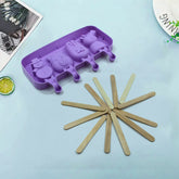 Silicone sicle Molds Ice Cream Molds 4 Cavities with Lids 50 Pack Sticks for Kids Ice cube Maker Easy Release