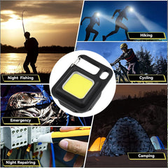 LED Battery Operated Keychain Flashlight with Folding Bracket Bottle Opener (1 Pc)