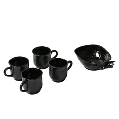 Pine Party Ceramic Tea / cups / Mug Set With Pineapple Shape Serving Bowl Milk Cup, Coffee Cup, Tea Cup, Breakfast Cup, Drinking Mug or Outdoor for Household, Gift for Birthday, Wedding Party (5 Pcs set)