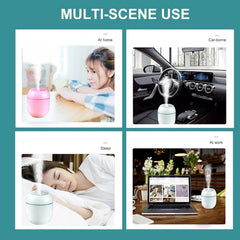 Portable Mini USB Humidifier with Light, Cool Mist & Essential Oil Diffuser (250ML)