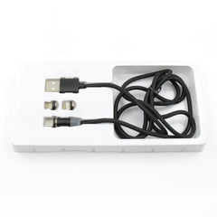 Magnetic Charging Cable 3 in 1 Metal Magnetic Micro USB Type C Lighting Cable with LED, Multiple Charging Adapters for All Android and all Smartphones (Compatible with All Android and iPhone Smartphones, Tablet, PC, Mobile