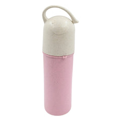 Travel Coffee Cup Portable Water Bottle Wheat Straw Coffee Tea Mug Coffee Mug with Lids & Handle for Coffee Tea Portable for School (300 ML Approx)