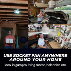 Original Cool LED Socket Fan Light – Ceiling Fan Replacement, 1000 Lumens/5000K, Remote Controlled (Remote Battery Not Included)