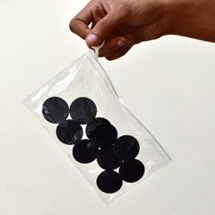 holder with transparent pouch and mobile grip