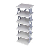 Smart Shoe Rack with 6 Layer Shoes Stand Multifunctional Entryway Foldable & Collapsible Door Shoe Rack Free Standing Heavy Duty Plastic Shoe Shelf Storage Organizer Narrow Footwear Home (Mix Color)