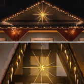 3D Gold Star Hanging Decoration Star, Acrylic Look Hanging Luminous Star for Windows, Home, Garden Festive Embellishments for Holiday Parties Weddings Birthday Home Decoration (Small)