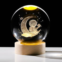 3D Crystal Ball lamps With Base (1 Pc / Mix Design)