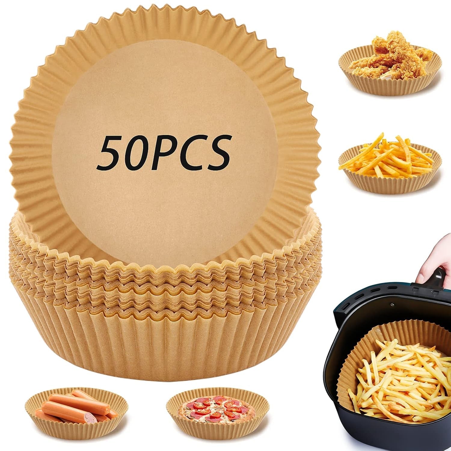 Round Air Fryer Disposable Paper Liner