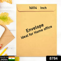 Brown Kraft Envelope for Invitations & Office Use (1 Pc, 16x14 Inch)