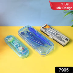 Geometry Compass Box Set for Students (1 Set Mix Design )