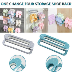 Multi-use shoe rack, collapsible for easy storage