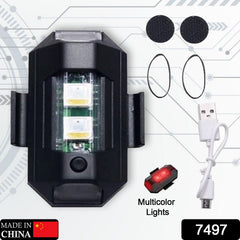 Mini LED Strobe Lights, Waterproof Lights, Lightweight RGB LED Lights Drone Strobe Lights Veicle Anti-Collision Strobe Light Bike Motocycle Lights USB Recharge Multi-colors
