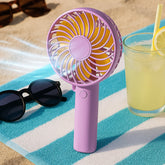 Portable Mini handy Fan & Personal Table Fan | Rechargeable Battery Operated Fan Suitable for Kids, Women, Makeup Artist, Home Office (Battery Not Include)
