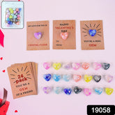 Heart-Shaped Crystal Gem Valentines with Gift Cards (24 Pc)