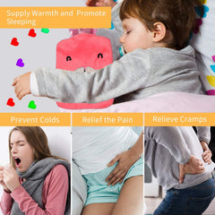 Pink Hot Water Bag with Cover – Relief for Neck, Shoulders & Cramps