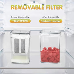 2 in 1 Yogurt Strainer with Storage Box – 1400ml (Plastic + Steel)