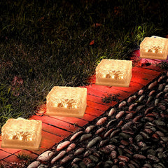 Solar Ice Cube Garden Light for Pathways & Christmas Decor