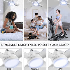 Original Cool LED Socket Fan Light – Ceiling Fan Replacement, 1000 Lumens/5000K, Remote Controlled (Remote Battery Not Included)