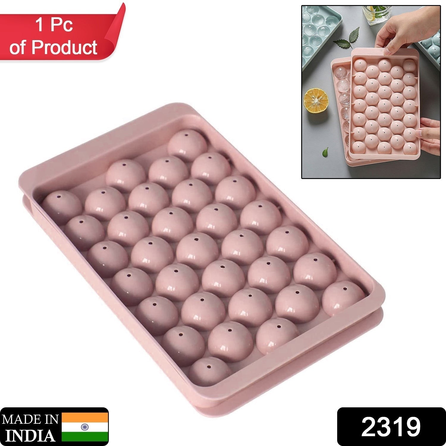Plastic Round BPA Free Reusable Ice Cube Ice Ball Mold / Lolli Candy Maker (20x12cm)